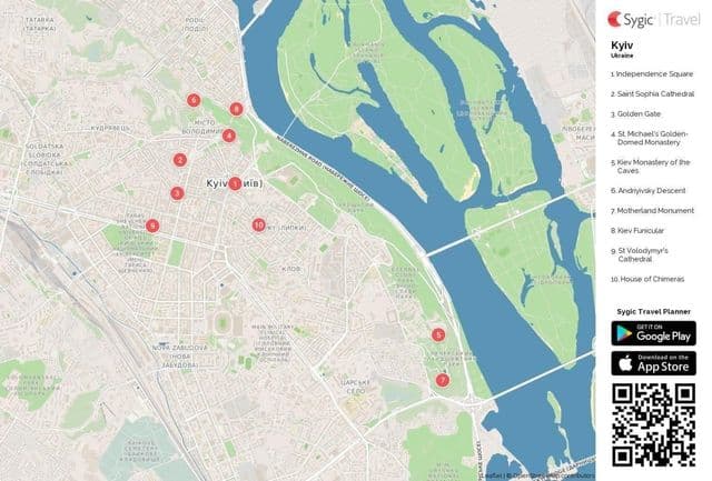 Mapa zabytków Kijowa