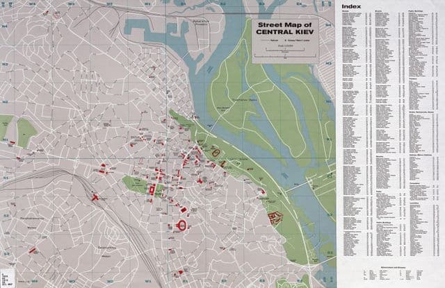 Mapa centrum Kijowa