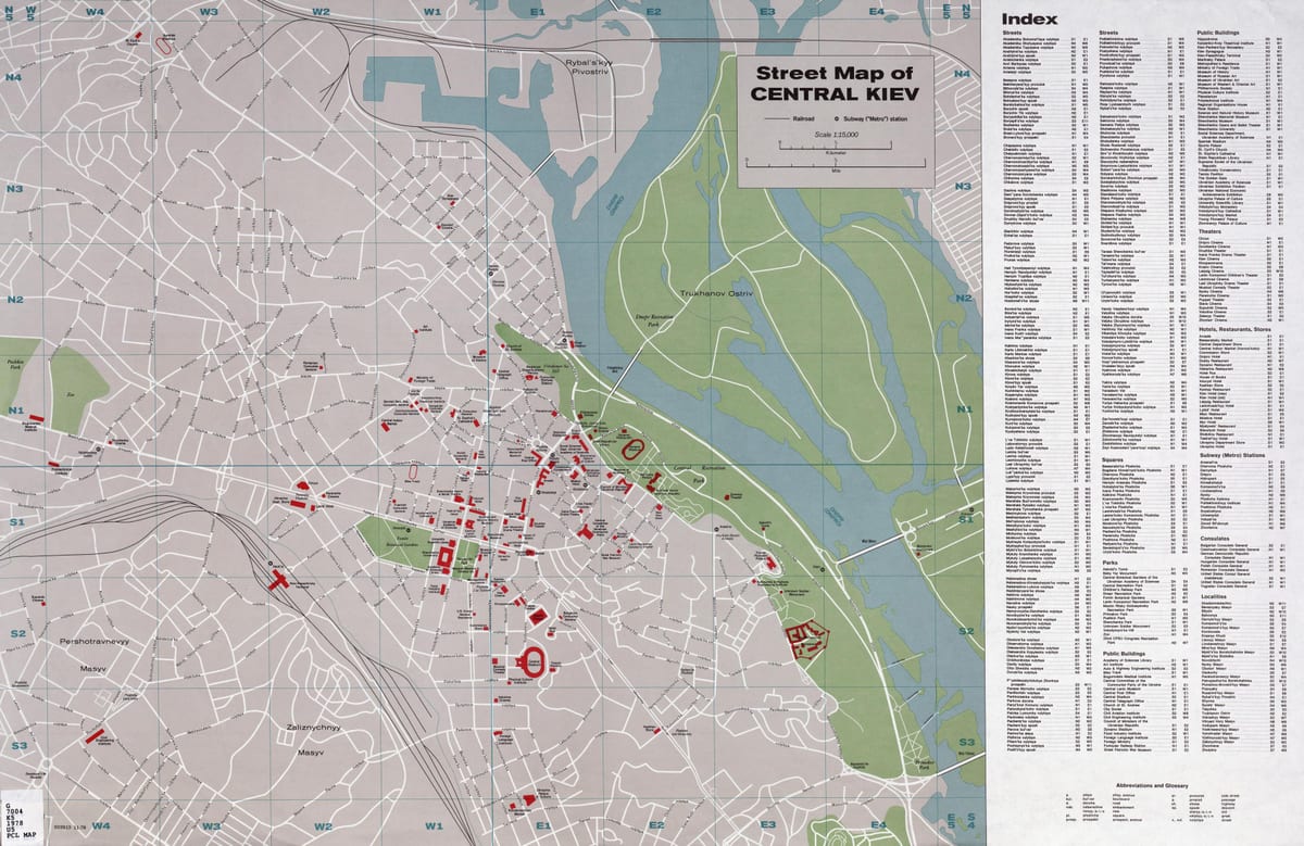 Mapa centrum Kijowa
