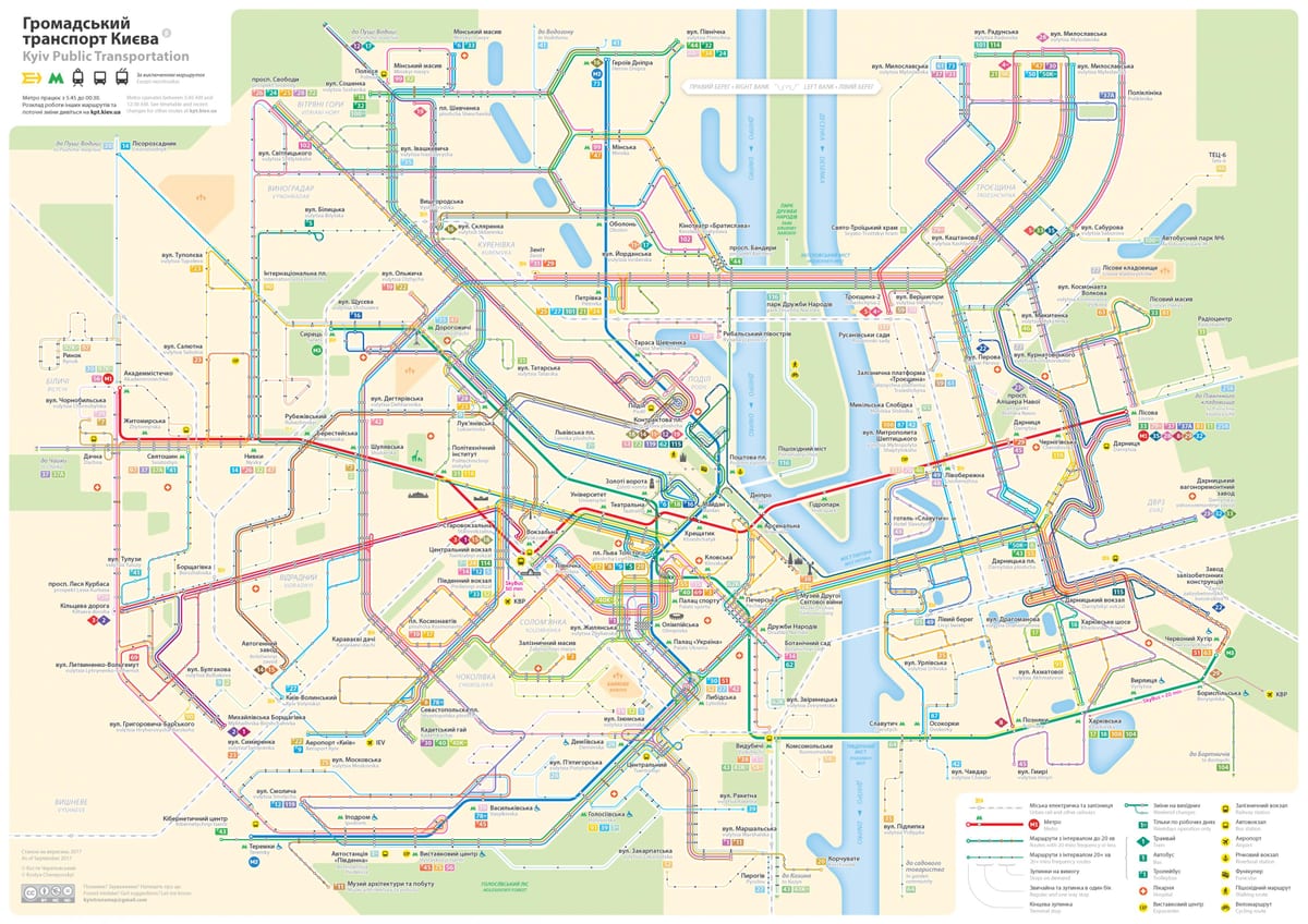 Mapa transportowa Kijowa