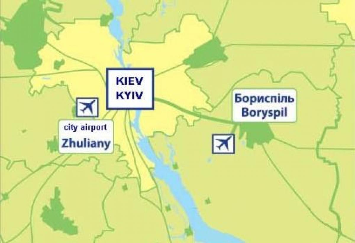 Mapa lotnisk w Kijowie